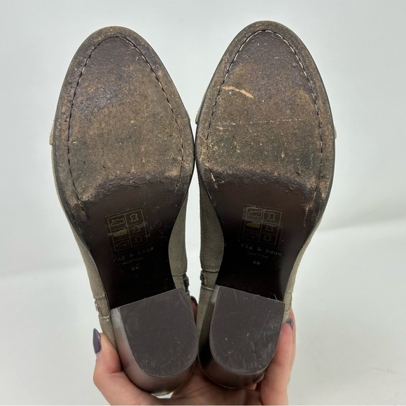 Rag & Bone Margot Taupe Leather Dual Zip Heeled Ankle Boots Size 39 (US Size 9) - Picture 9 of 16